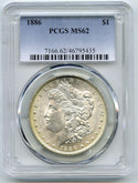 1886 Morgan Silver Dollar PCGS MS62 Certified Toning Toned Philadelphia - B780