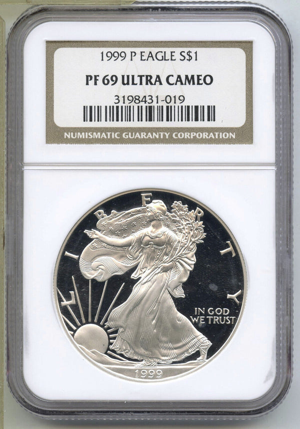 1999-P American Eagle 1 oz Proof Silver Dollar NGC PF69 Ultra Cameo - B745