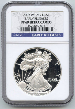 2007-W Silver Eagle 1 oz NGC PF69 Ultra Cameo Early Releases West Point - C880