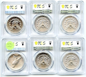 2021 Morgan & Peace Silver Dollar 6-Coin PCGS MS69 Set 100th Anniversary DM782