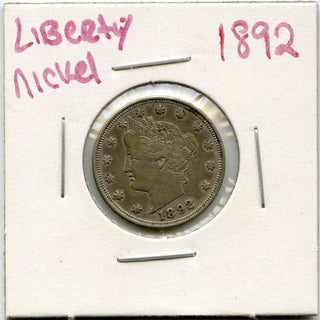 1892 Liberty V Nickel 5 Cent Coin- Five Cents - DM856