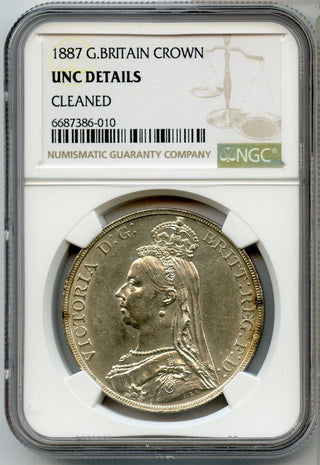1887 Great Britain Silver Crown NGC UNC Details Certified Coin - JP604