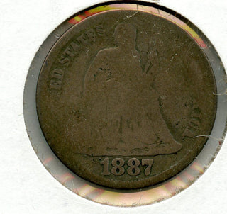 1887-S Seated Liberty Silver Dime - San Francisco Mint - JD184