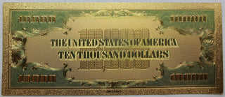 $10000 1928 Federal Reserve Note FRN Novelty 24K Gold Foil Plated Bill LG633