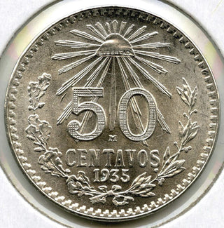 1935 Mexico Silver Coin 50 Centavos - Estados Unidos Mexicanos - C82