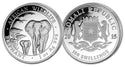 2015 African Elephant 999 Silver 1 oz Somalia Somali Coin 100 Shillings - A199