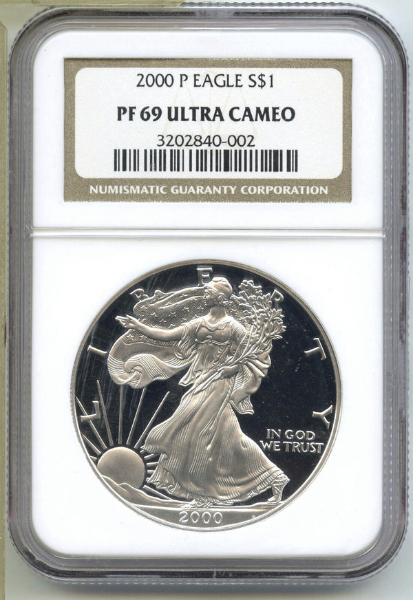 2000-P American Eagle 1 oz Proof Silver Dollar NGC PF69 Ultra Cameo - B746