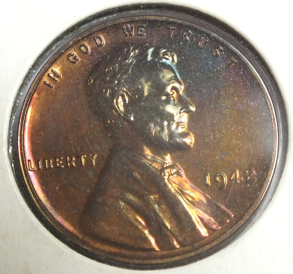 1942 Lincoln Wheat Cent Proof Penny - Nice Toning Toned - CA213