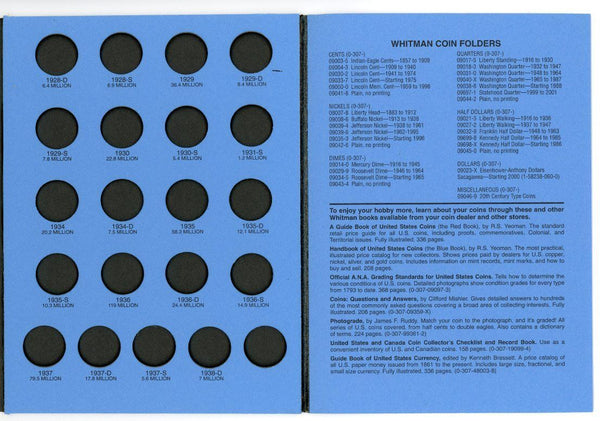 Coin Folder Buffalo Nickels 1913 - 1938 Set Collection - Whitman Album 9008