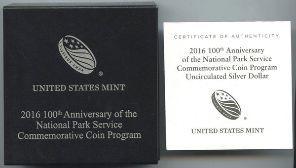 2016 National Park Service Ann. Silver Dollar US Mint 16CD Commemorative G978