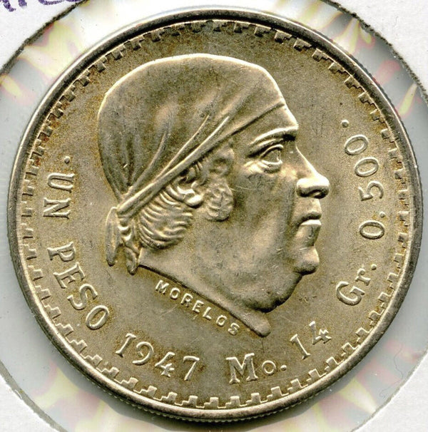 1947 Mexico Un 1 Peso Silver Coin 