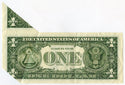 One $1 1985 Error Printed Fold Over FRN Federal Reserve Note Chicago IL G LH424