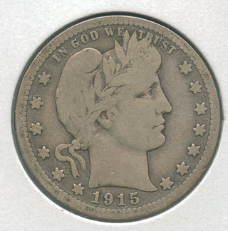 1915-D Silver Barber Quarter 25c Denver Mint - KR181