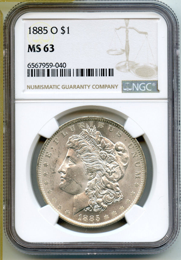 1885-O Morgan Silver Dollar NGC MS63 Certified - New Orleans Mint - A110