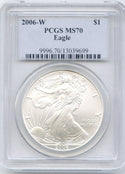 2006 W American Eagle 1 oz Silver Dollar PCGS MS70-DN105