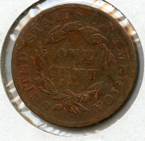1837 Coronet Head Large Cent US Copper 1c Coin - JP127