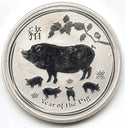 2019 Australia Year of Pig 9999 Silver 1/2 oz Coin 50 Cents - Lunar Series A626