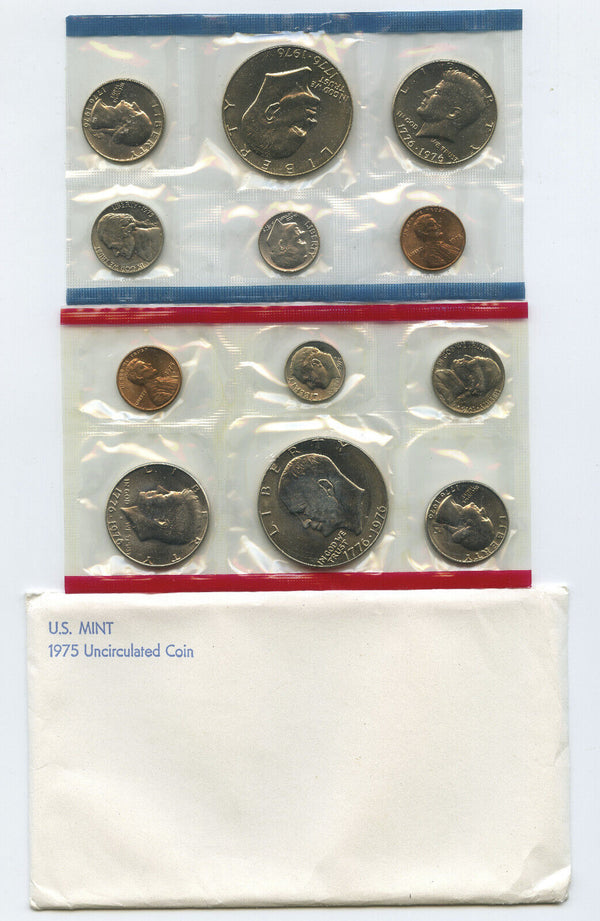 1975 Uncirculated US OGP Mint 12- Coin Set United States Philadelphia and Denver