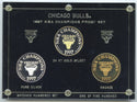 1997 Chicago Bulls NBA Champions 3-Medal Set Silver Bronze 24k Gold Select E901