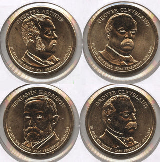 2012 Presidential Dollar 4-Coin Set Cleveland Arthur Harrison Philadelphia AS331
