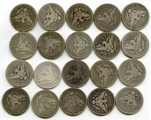 1898 Barber Silver Quarters 40-Coin Roll - Philadelphia Mint - B393