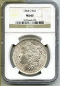 1884-O Morgan Silver Dollar NGC MS65 Certified $1 New Orleans Mint - B187