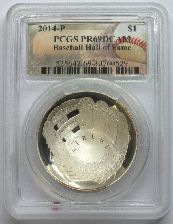2014-P Baseball Hall of Fame Silver Dollar PCGS PR69DCAM Philadelphia Mint B538