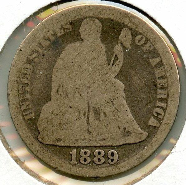 1889 Seated Liberty Silver Dime - Philadelphia Mint - BT154