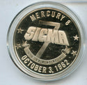 Most Precise Splashdown Mercury 8 Medal .925 Sterling Silver NASA Round - JK509