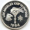 1984 Los Angeles XXIII Olympics 999 Silver 1 oz Medal Round California Mint B560