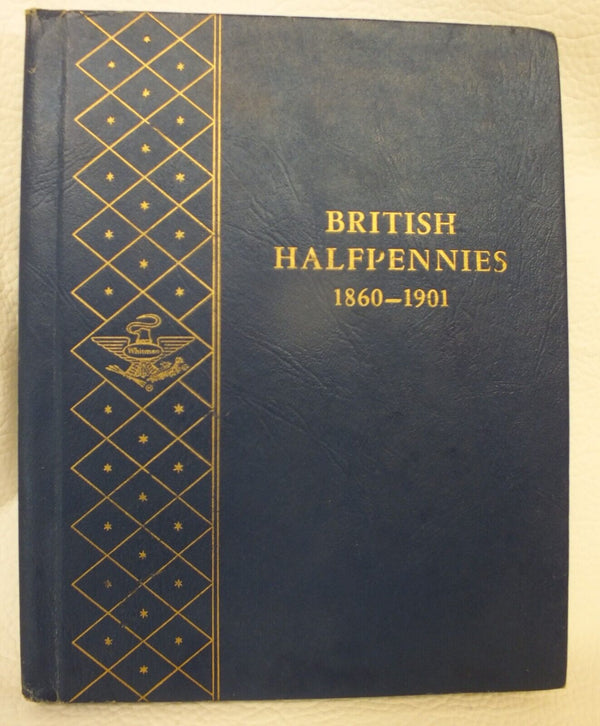 Whitman Used Coin Album British Halfpennies 1860-1901 4 pages 9532  LH124