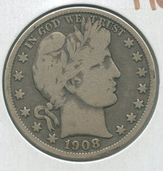 1908-O Silver Barber Half Dollar 50c New Orleans Mint  - KR285