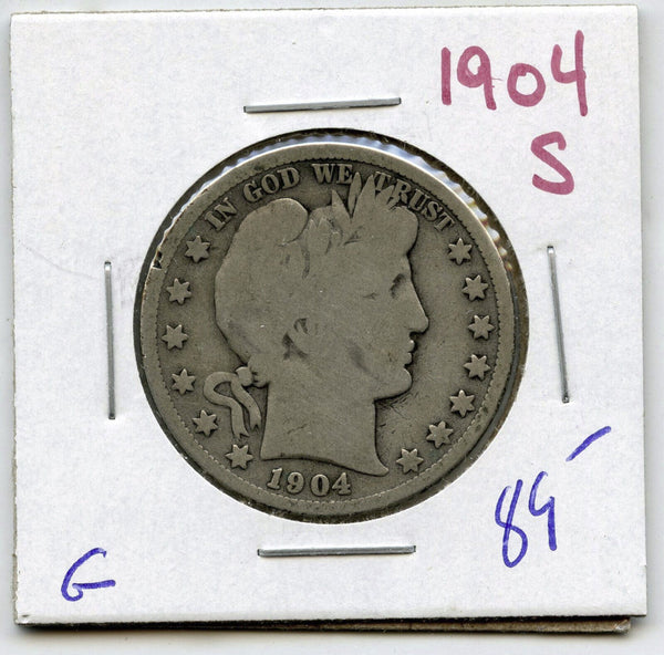 1904-S Barber Silver Half Dollar - San Francisco Mint - A680