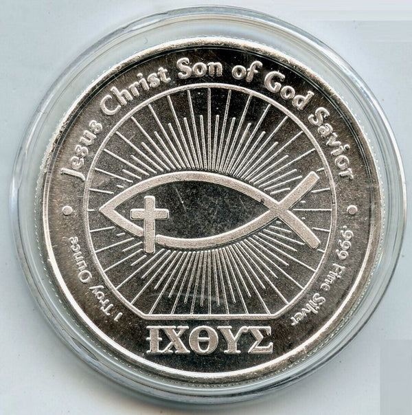 Jesus Christ John 3:16 Art Medal 999 Silver 1 oz Round Religious God - A214