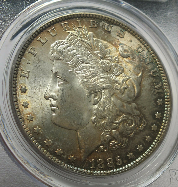 1885 Morgan Silver Dollar PCGS MS64 Toning Toned - Philadelphia Mint - BX352