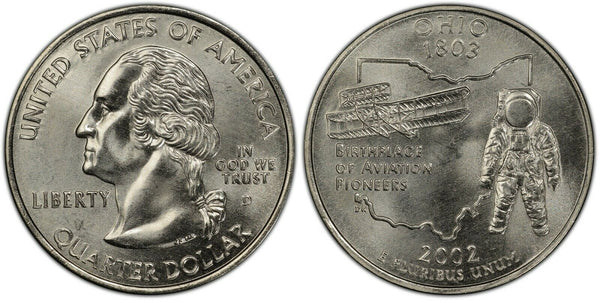 2002-D Ohio Statehood Quarter 25C Uncirculated Coin Denver mint 034