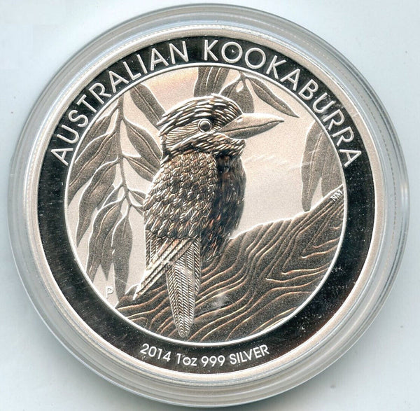2014 Australia Kookaburra 999 Silver 1 oz $1 Coin - Queen Elizabeth II - A197