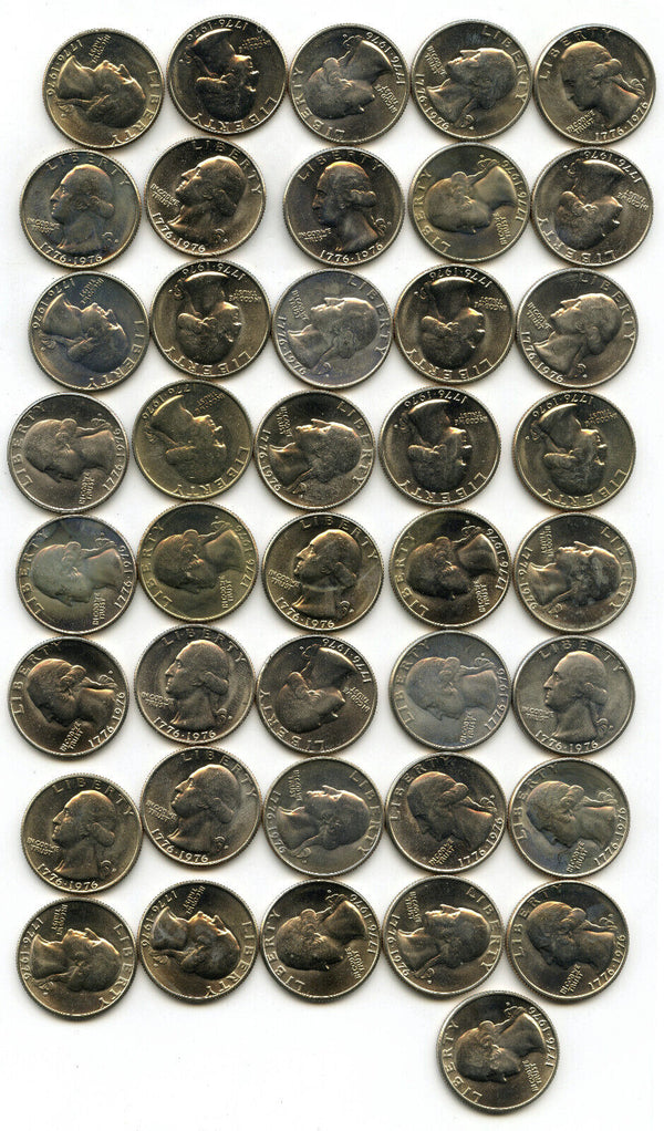 1976-D Washington Bicentennial Quarters $10 Roll 40-Coins - Denver Mint - B406