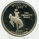 2007-S Wyoming State Quarter Silver Proof Coin 25c Statehood - JN133