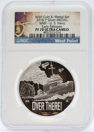 2018-P United States WWI Navy Silver Medal NGC PF70 Ultra Cameo - US Mint JC876