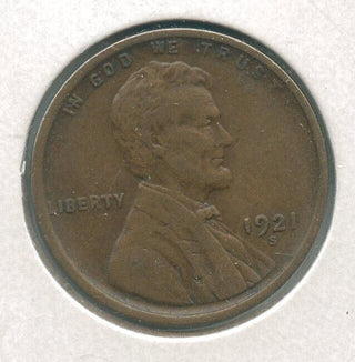 1921-S Lincoln Wheat Cent 1C San Francisco Mint - ER946