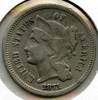 1871 3-Cent Nickel - Three Cents - C348