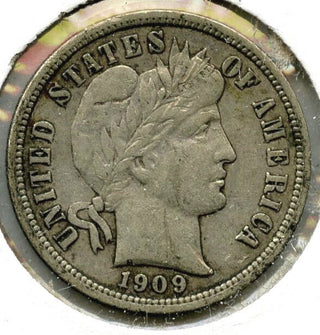 1909 Barber Silver Dime - Philadelphia Mint - B895