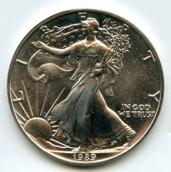 1989 American Eagle 1 oz Fine Silver Dollar - US Mint Bullion One Ounce BK381