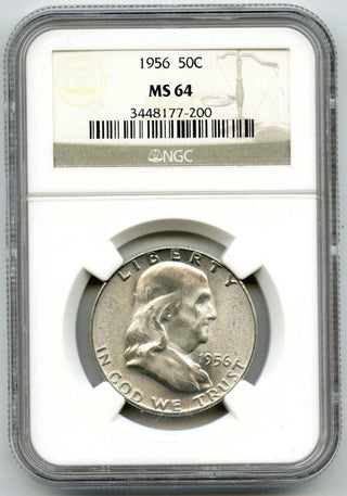 1956 Franklin Silver Half Dollar NGC MS64 Certified - Philadelphia Mint - E956