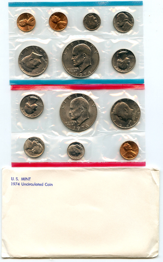 1974 United States Uncirculated US Mint Coin Set -OGP Philadelphia & Denver