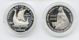 2000 Leif Ericson Millennium Commemorative Coins Proof Silver Set  -DM964