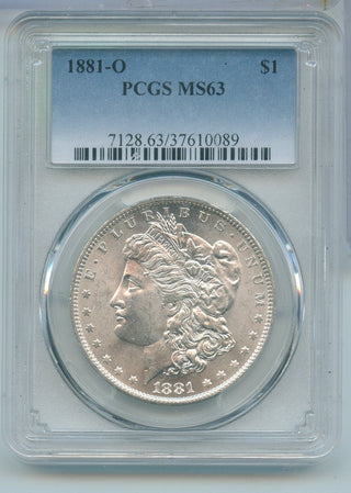 1881-O Silver Morgan Dollar $1 PCGS MS63 New Orleans Mint - KR636