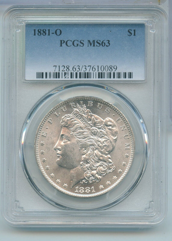 1881-O Silver Morgan Dollar $1 PCGS MS63 New Orleans Mint - KR636
