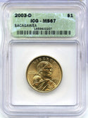 2003-D ICG - MS67 $1 Sacagawea Coin Native American One Dollar -DM341